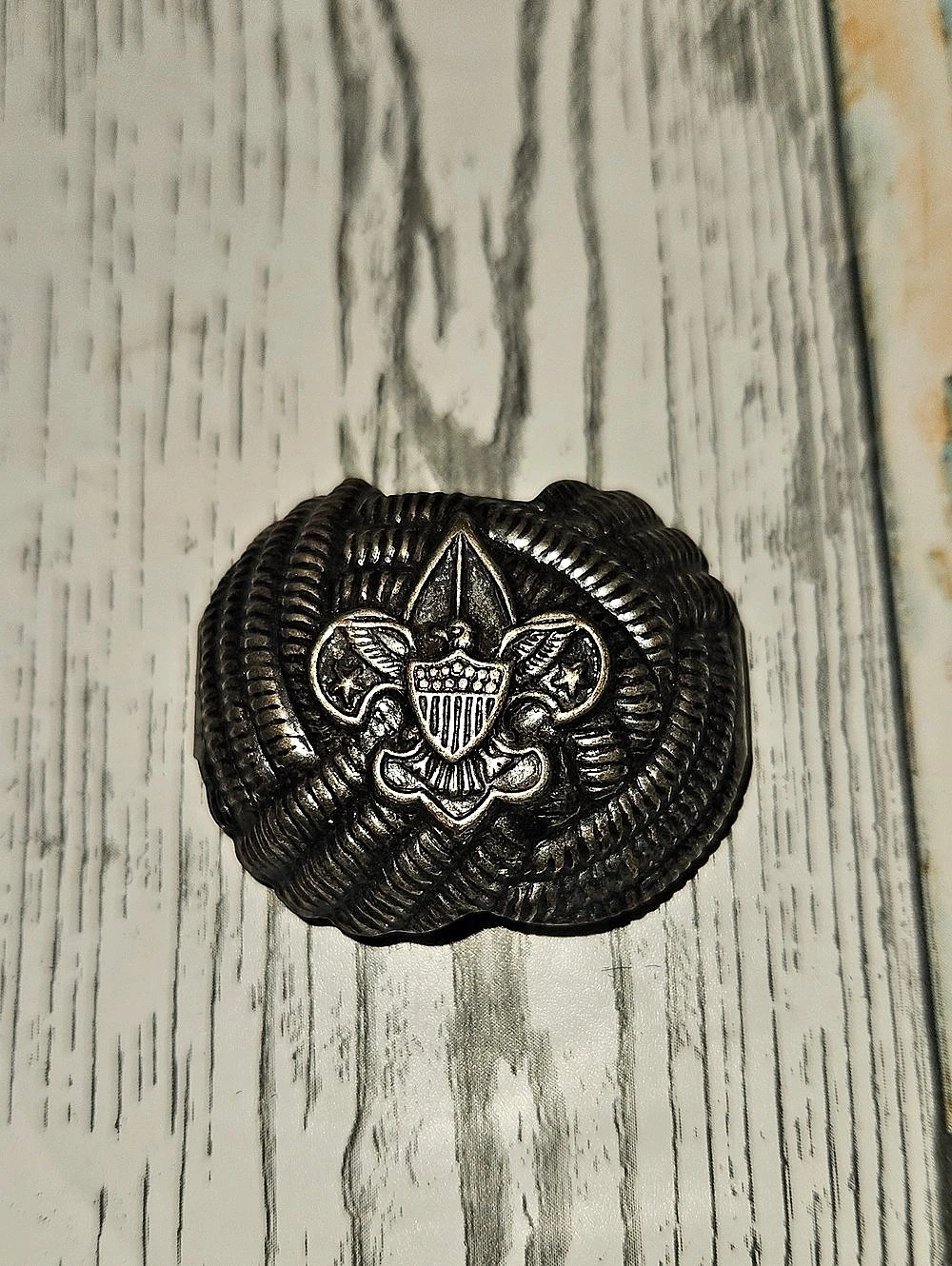 Boy Scouts of America Vintage BSA Metal Eagle Fleur-de-lis Neckerchief Slide